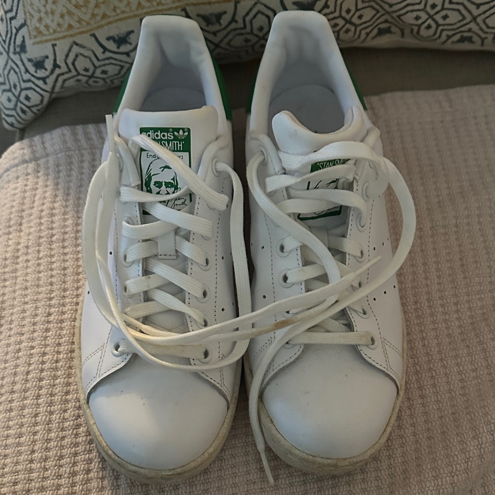 Adidas Stan Smith White with Green Accents 9.5